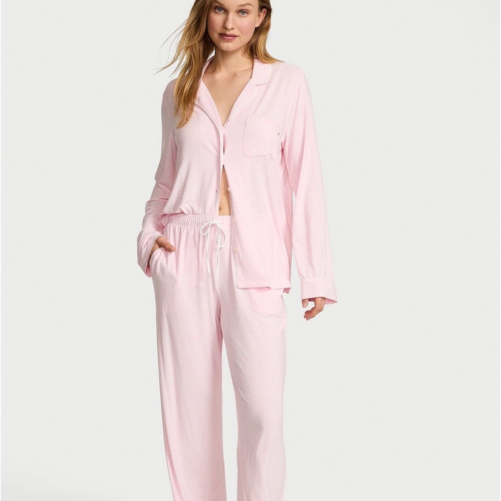 Victoria's Secret Soft Blush Long-Sleeve Floral Pajama Set